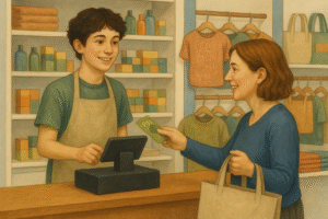 Retail clerk showing empathy towards a customer