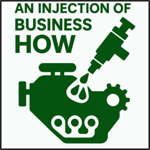 The Weiwood Group. An injection of Business How. Abstract Image of An Engine With A Grease Gun Lubricating IT.